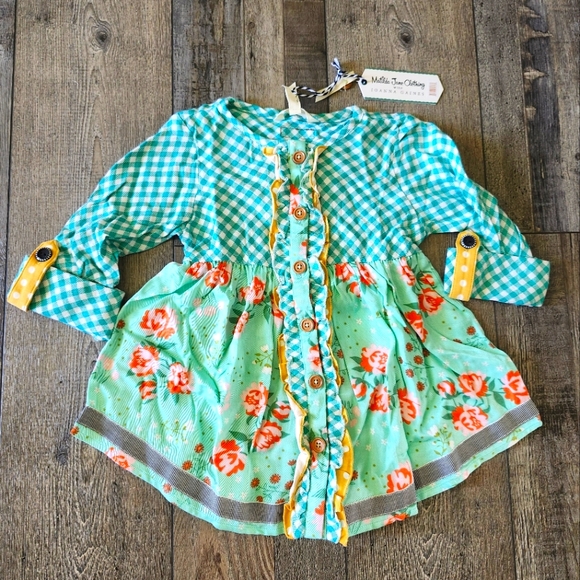 Matilda Jane Other - Matilda Jane x Joanna Gaines Girls Size 2 Top | Floral Gingham Ruffle NWT